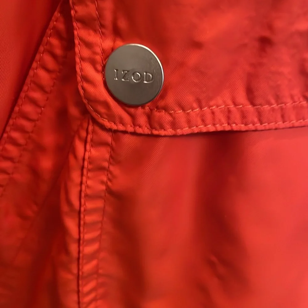 Izod Outerwear Pullover Windbreaker in Orange Size L